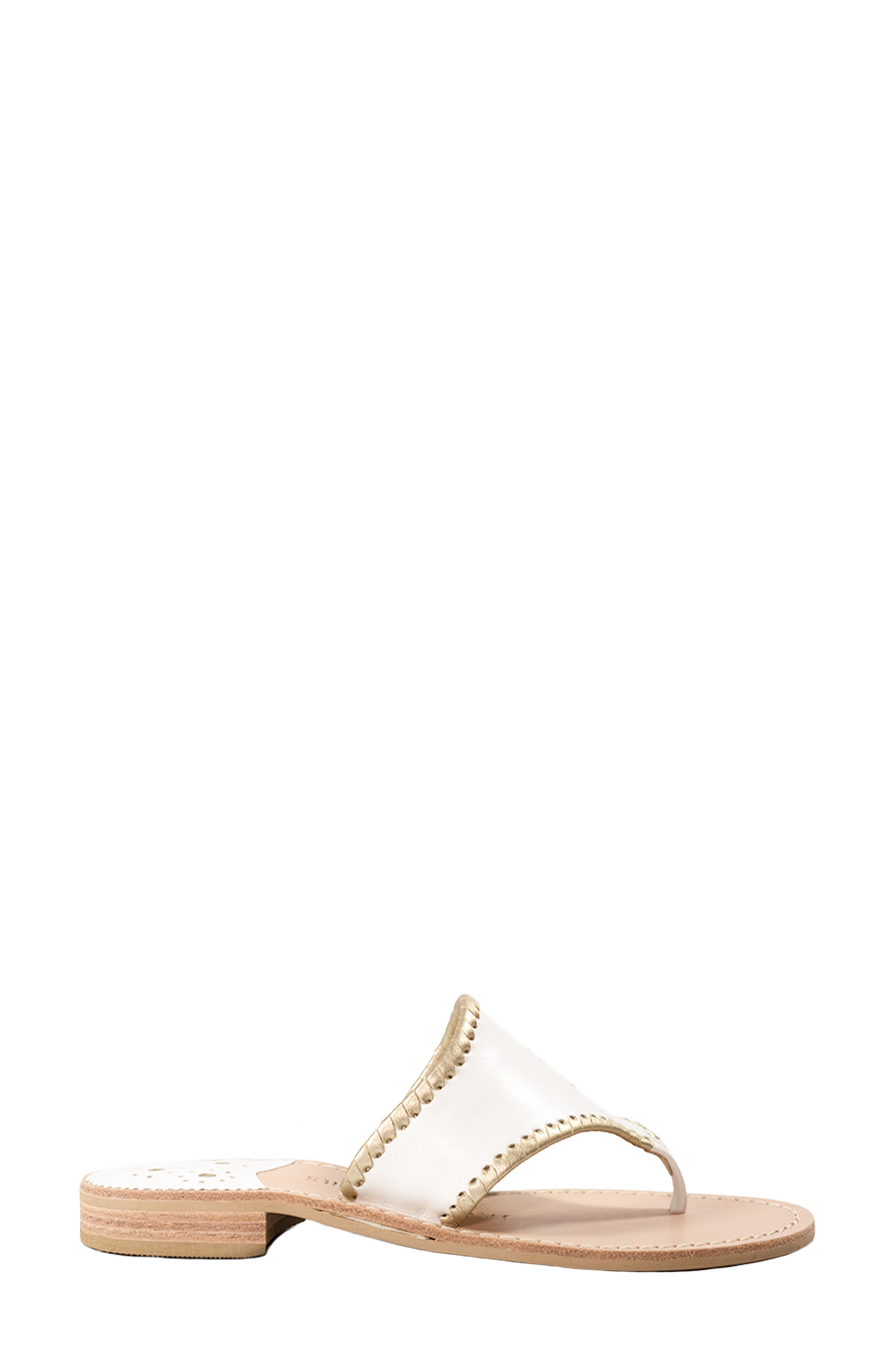 Jack Rogers Embroidered I Do Thong Sandal, Alternate, color, White/Platinum/Plati