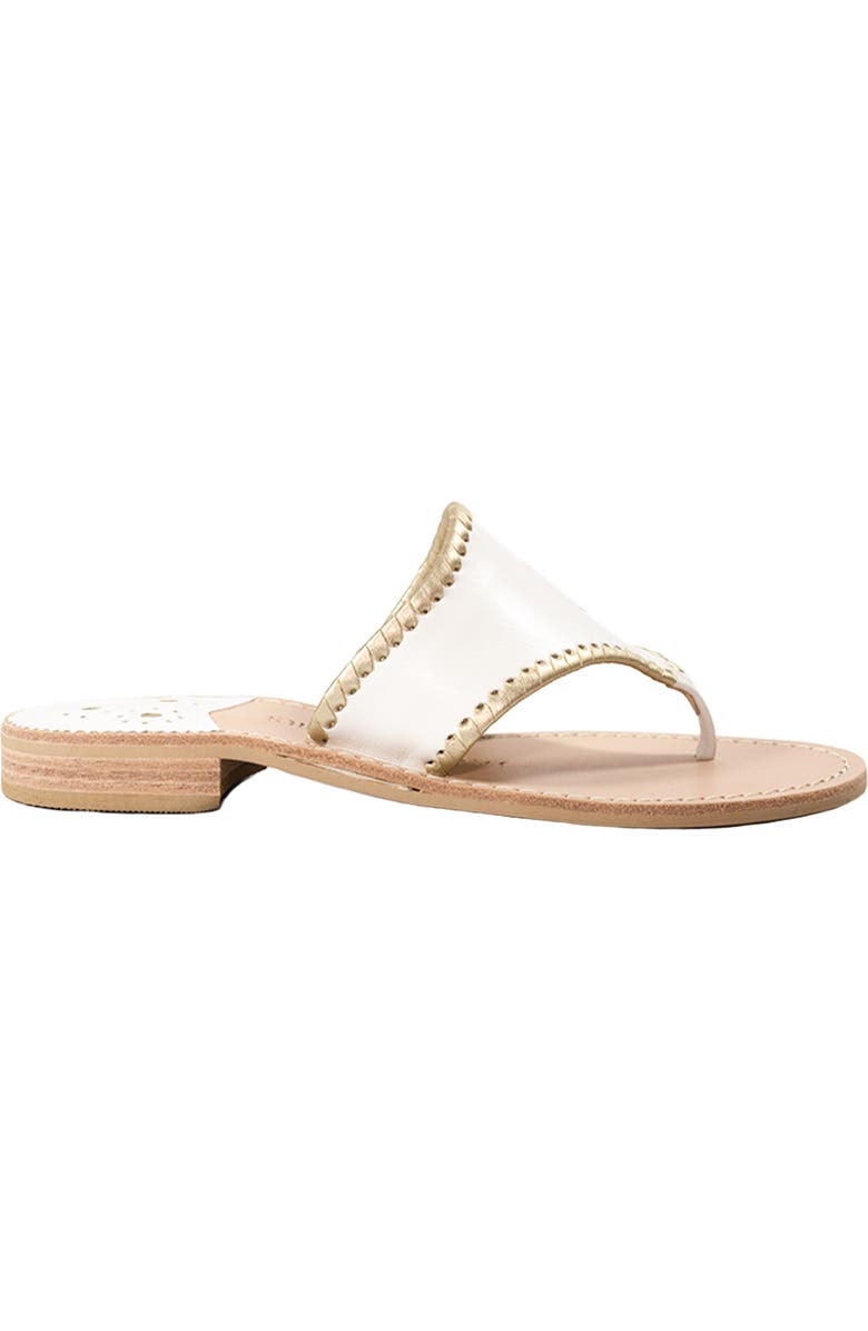 Jack Rogers Embroidered I Do Thong Sandal, Alternate, color, White/Platinum/Plati