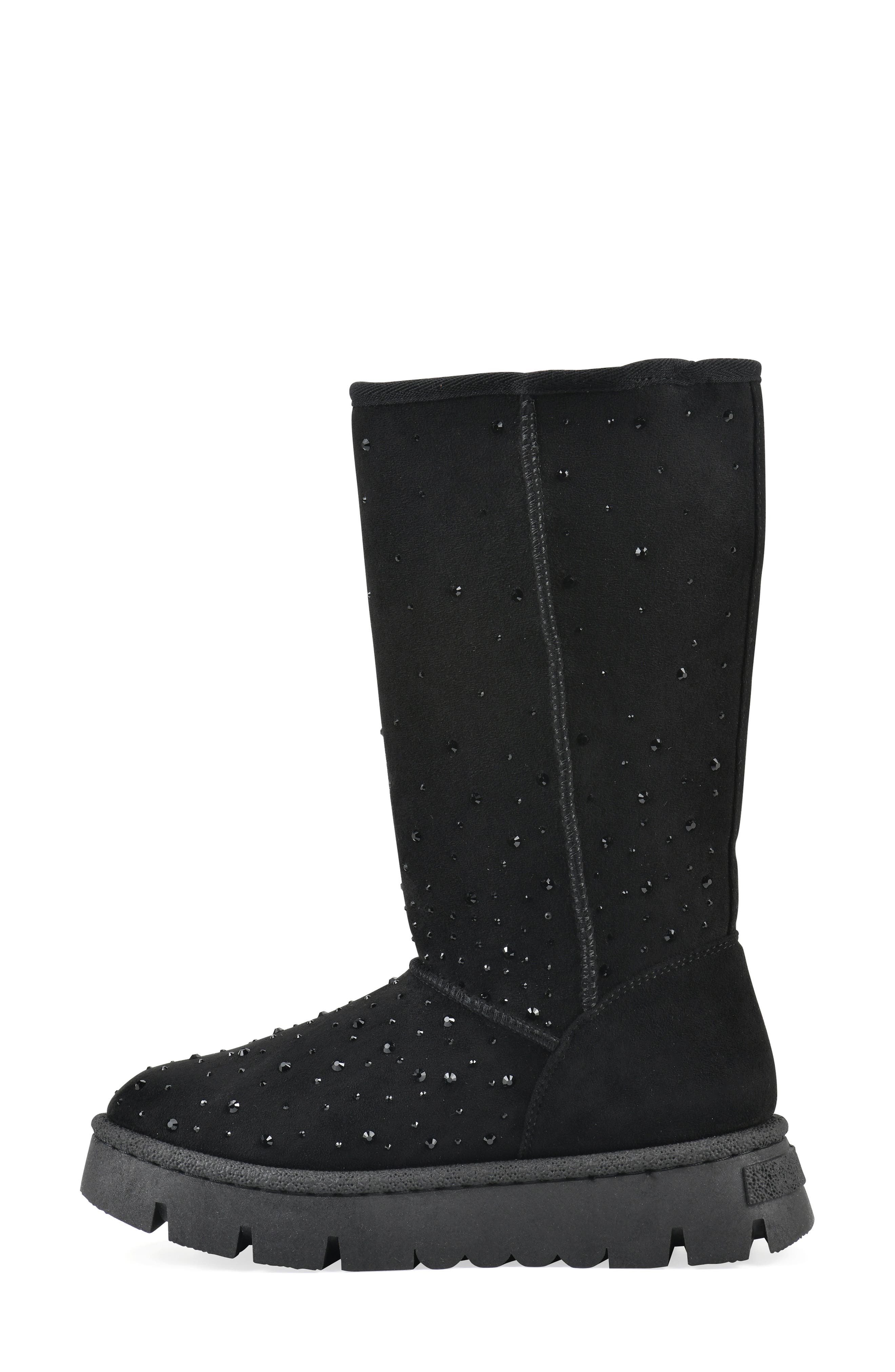 White Mountain Footwear Tripp Faux Fur Lined Boot, Alternate, color, Black Faux Suede