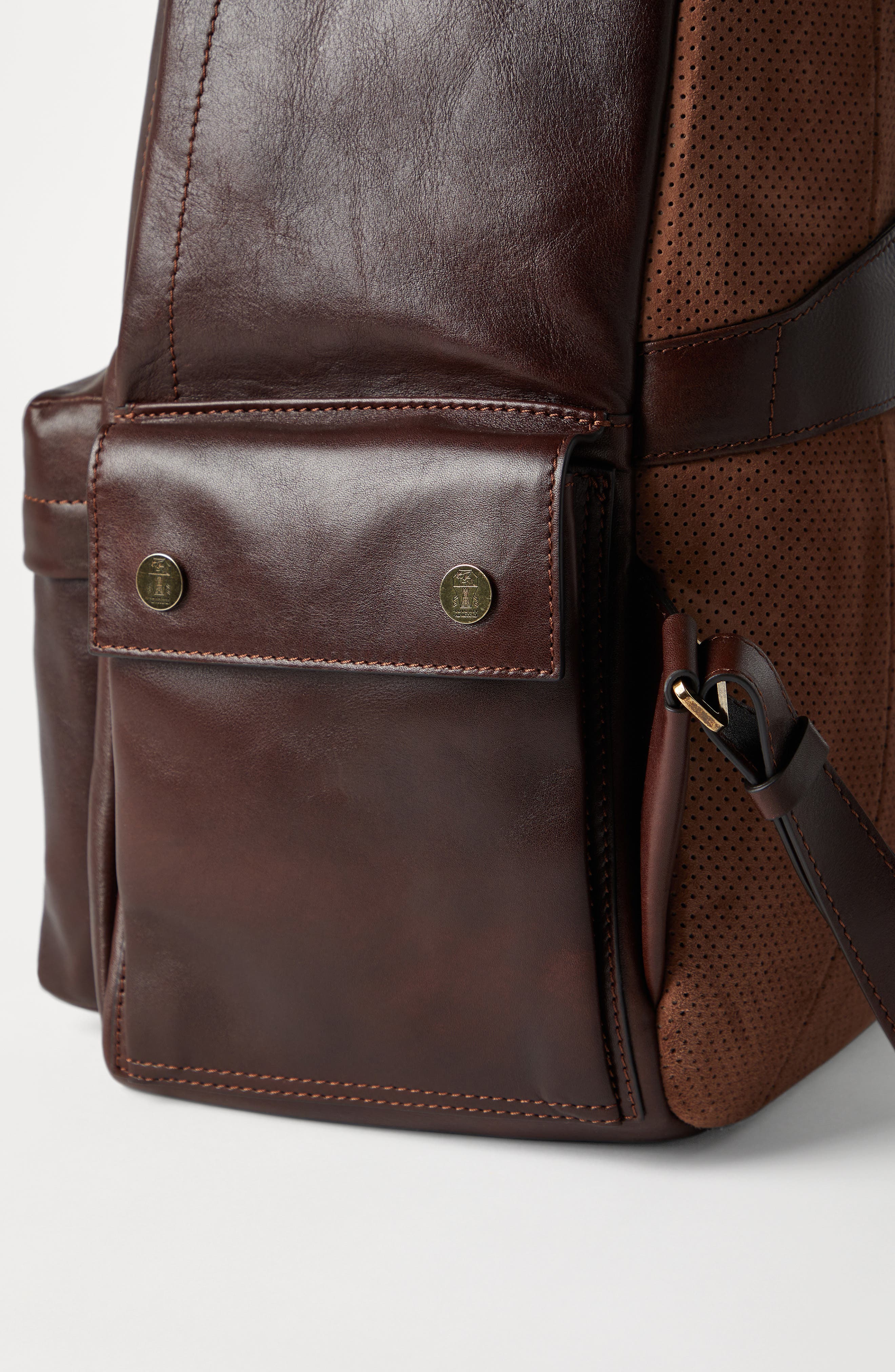 Brunello Cucinelli Calfskin backpack, Alternate, color, Burgundy