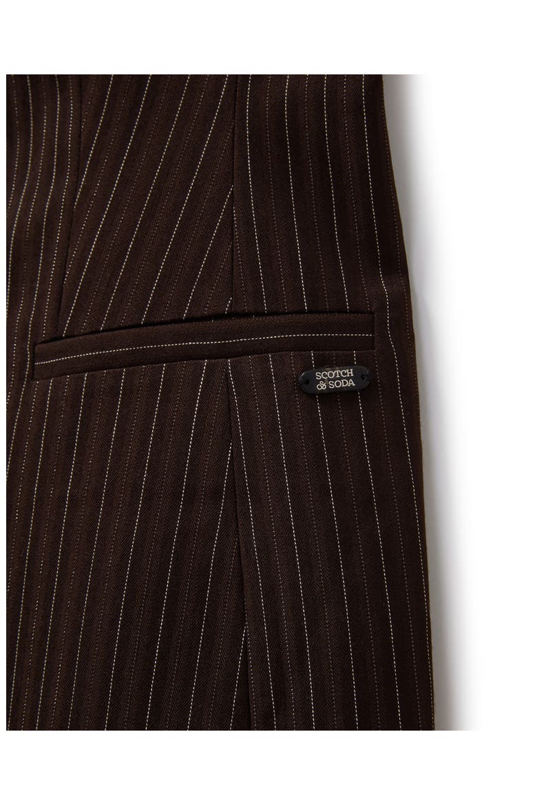 Pinstripe Longline Vest, Alternate, color, BROWN PINSTRIPE