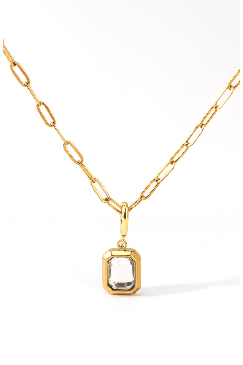 Sophia Baguette Necklace, Main, color, Gold