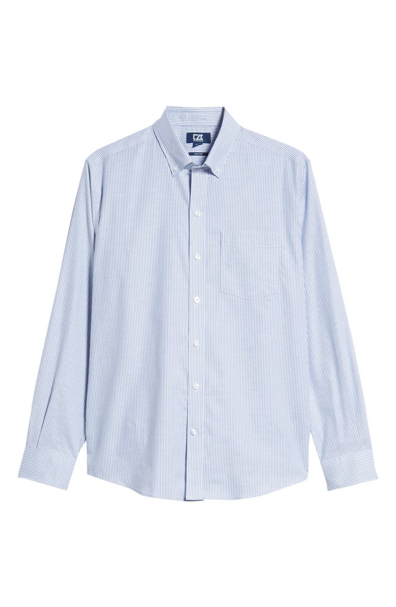 Cutter & Buck Cotton Blend Oxford Stripe Shirt, Alternate, color, French Blue