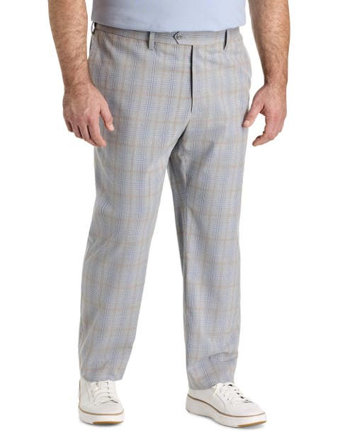Big & Tall  Waist-Relaxer Plaid Dress Pants