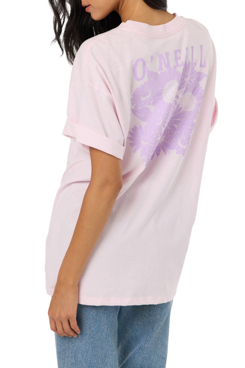 Heritage Daisy Graphic Oversized T-Shirt, Alternate, color, PINK