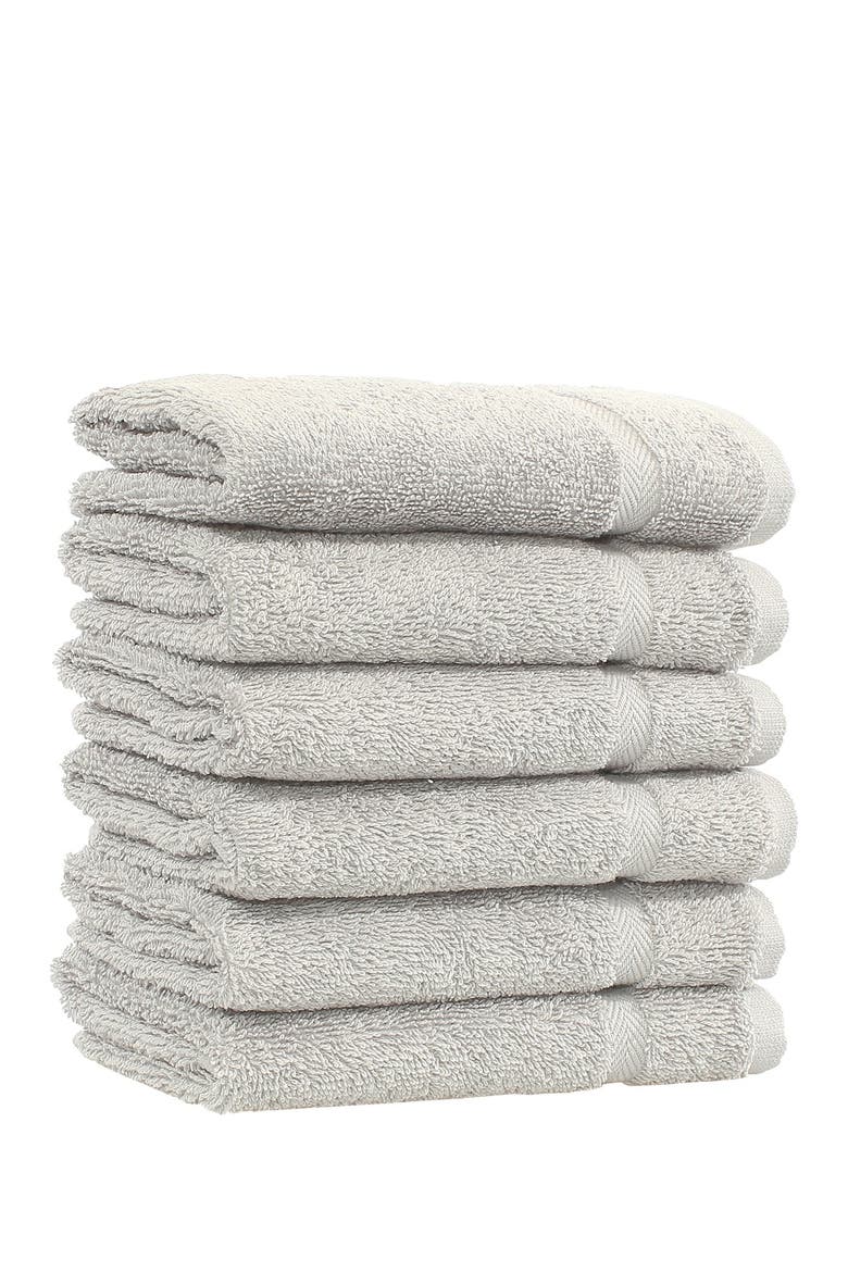 Denzi Washcloths - Set of 6 - Grey, Alternate, color, GREY