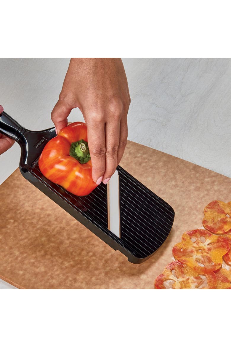 Advanced Ceramics Adjustable Mandoline Slicer w/ Handguard, Alternate, color, Black