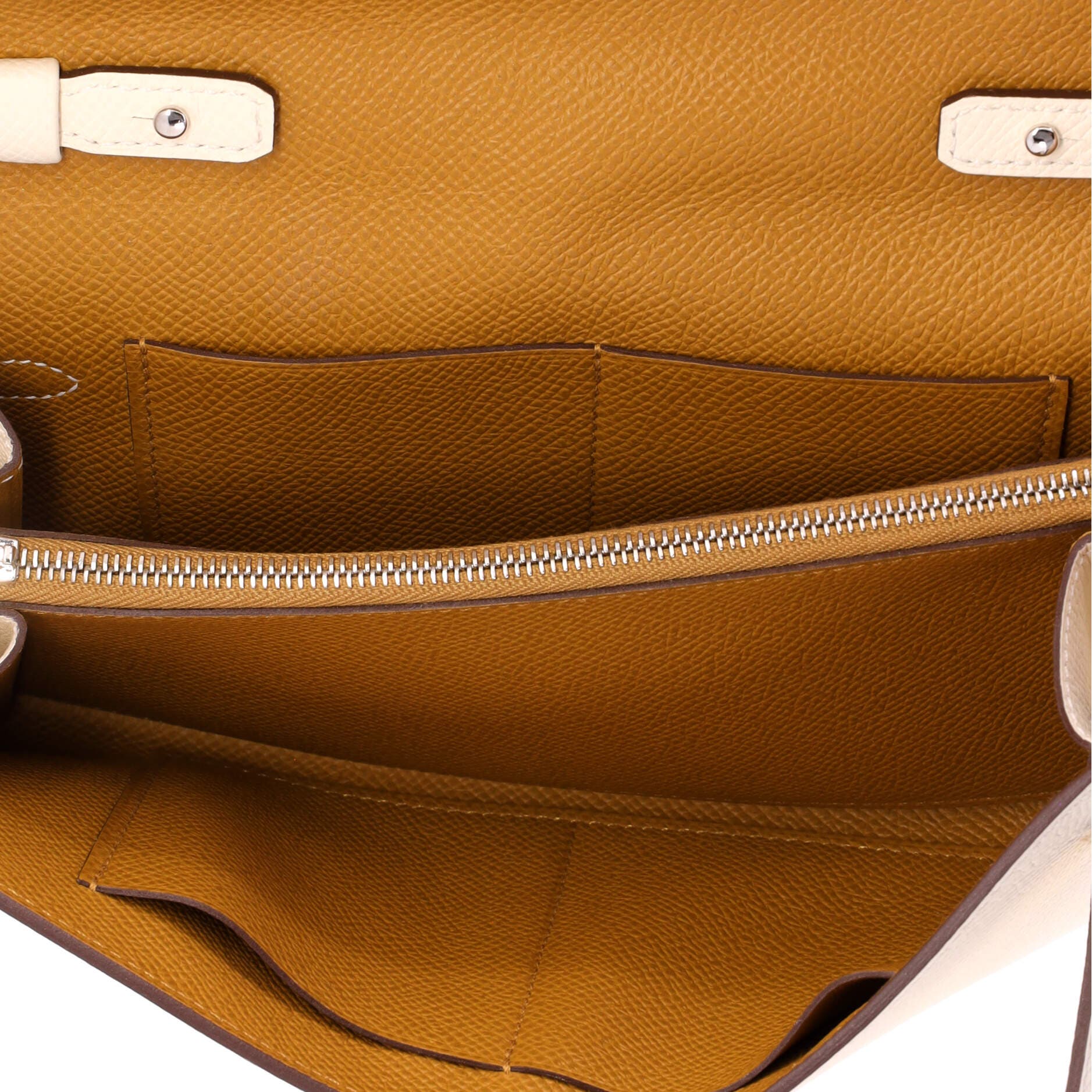 Pre-Owned Hermes Kelly To Go Wallet Verso Epsom, Alternate, color, Nata
