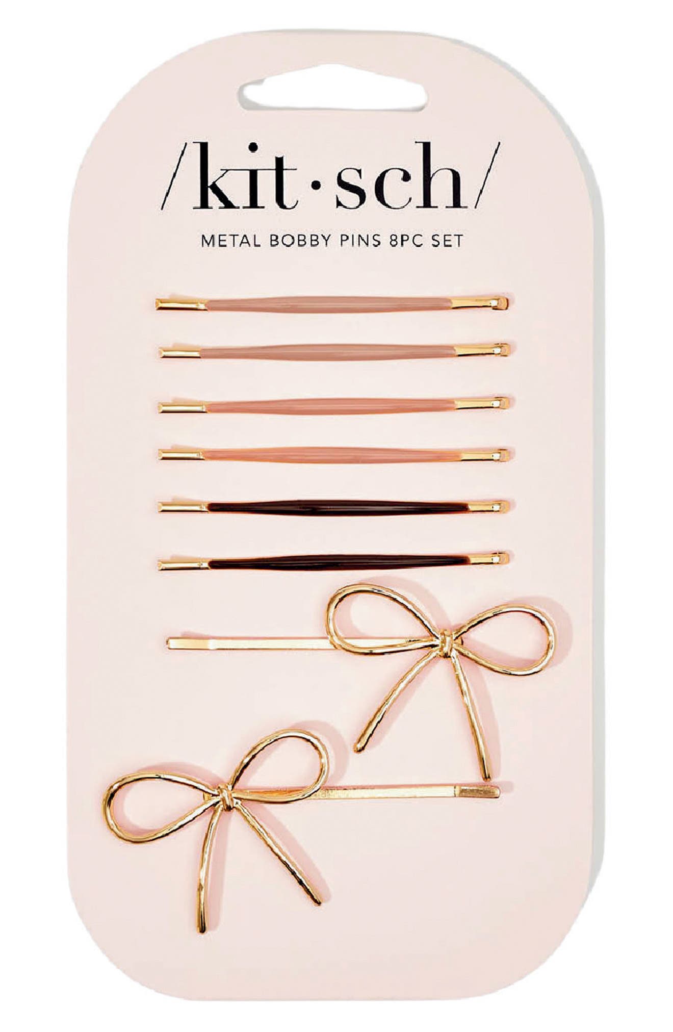 Kitsch Enamel & Puffy Bow 8-Piece Bobby Pins Set