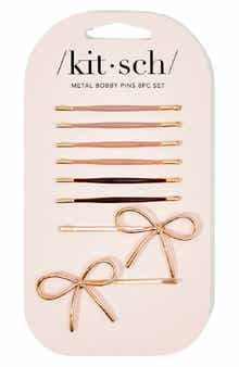 Kitsch Enamel & Puffy Bow 8-Piece Bobby Pins Set