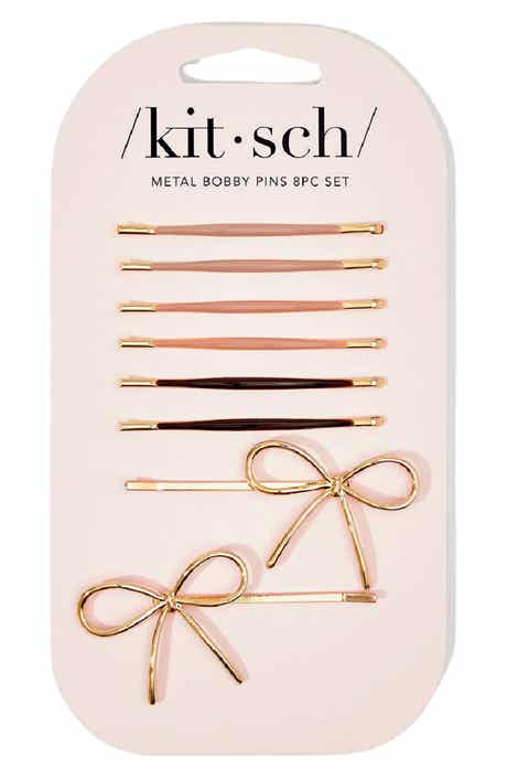 Kitsch Enamel & Puffy Bow 8-Piece Bobby Pins Set