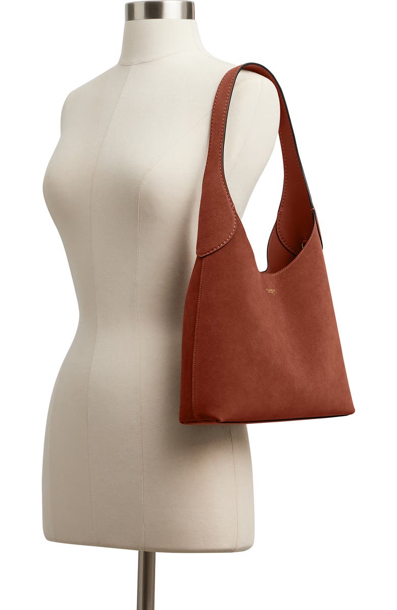 COACH Brooklyn 28 Suede Shoulder Bag, Alternate, color, Clay