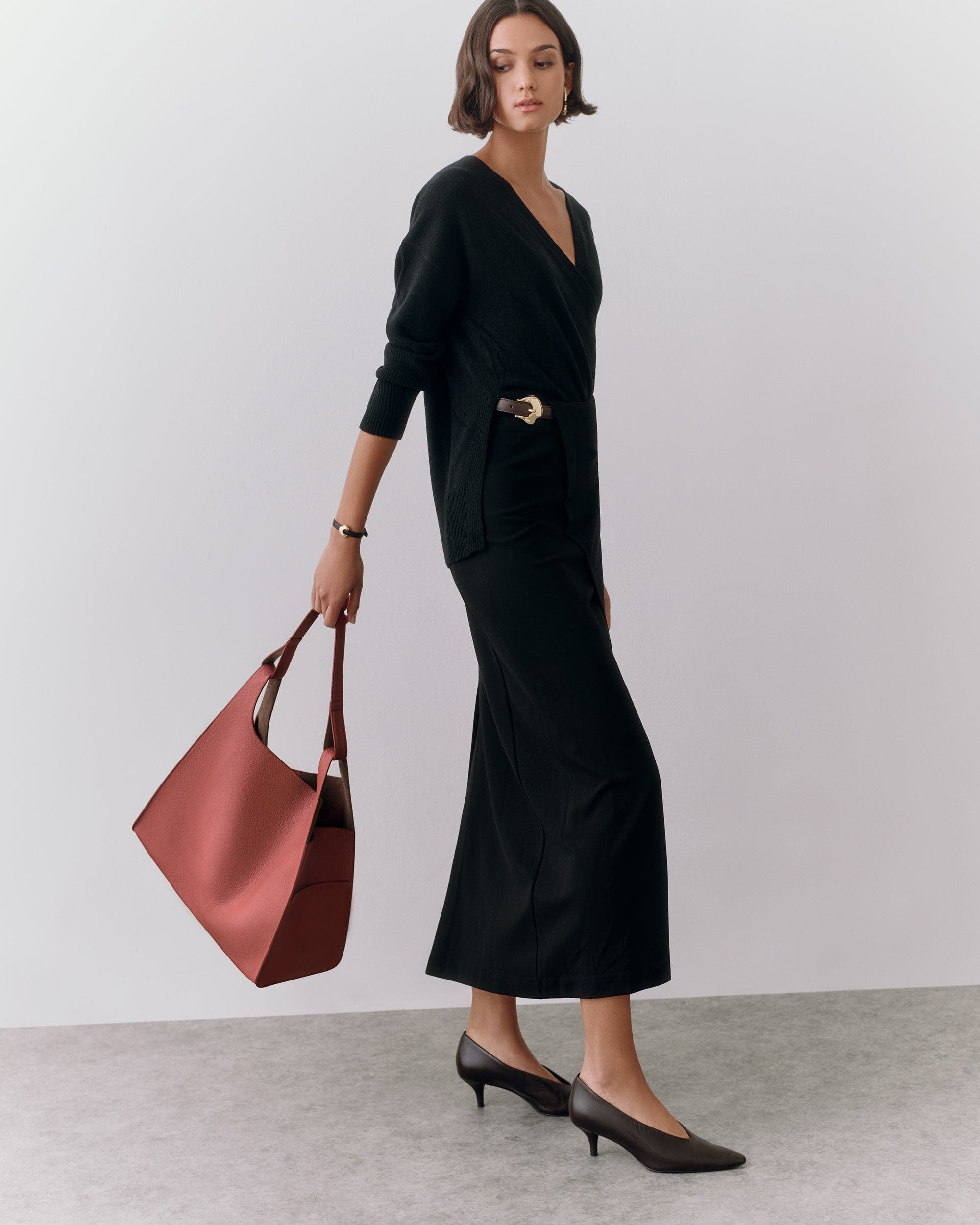 Oversized Double Loop Bag, Alternate, color, Dark Terracotta