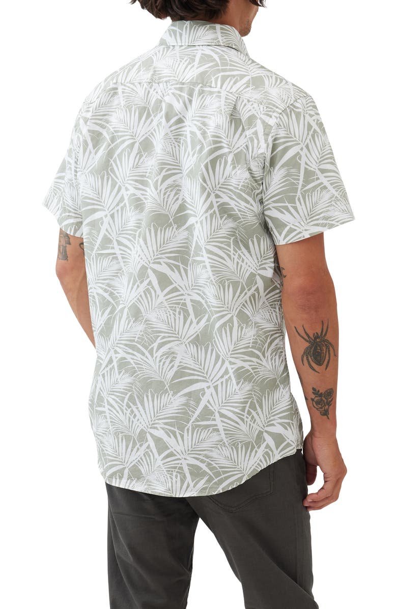 Rodd & Gunn Montcalm Leaf Print Short Sleeve Button-Up Shirt, Alternate, color, 