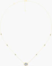 Everlee Bezel Oval and Diamond Chain Necklace in 14K