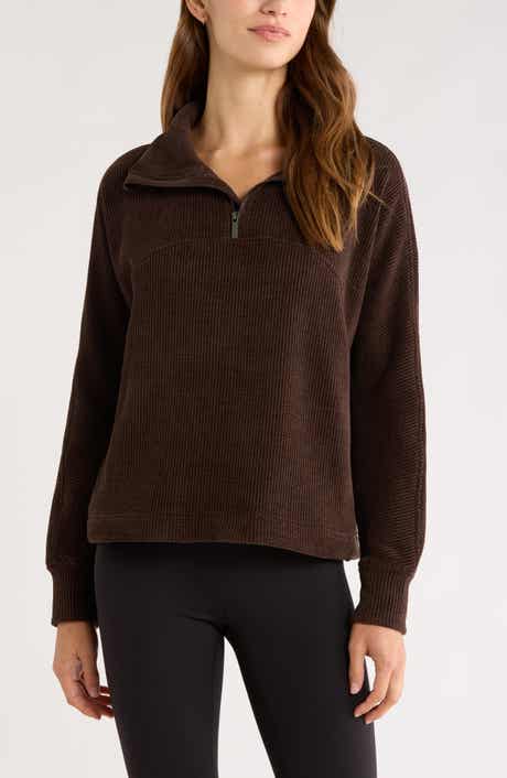 Zella Half Zip Waffle Stitch Sweatshirt