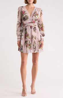 AllSaints Xanthe Floral Long Sleeve Minidress