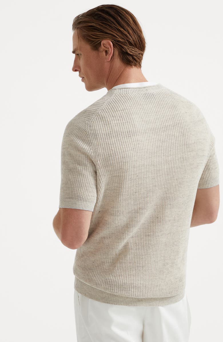 Brunello Cucinelli Linen and cotton T-shirt, Alternate, color, 