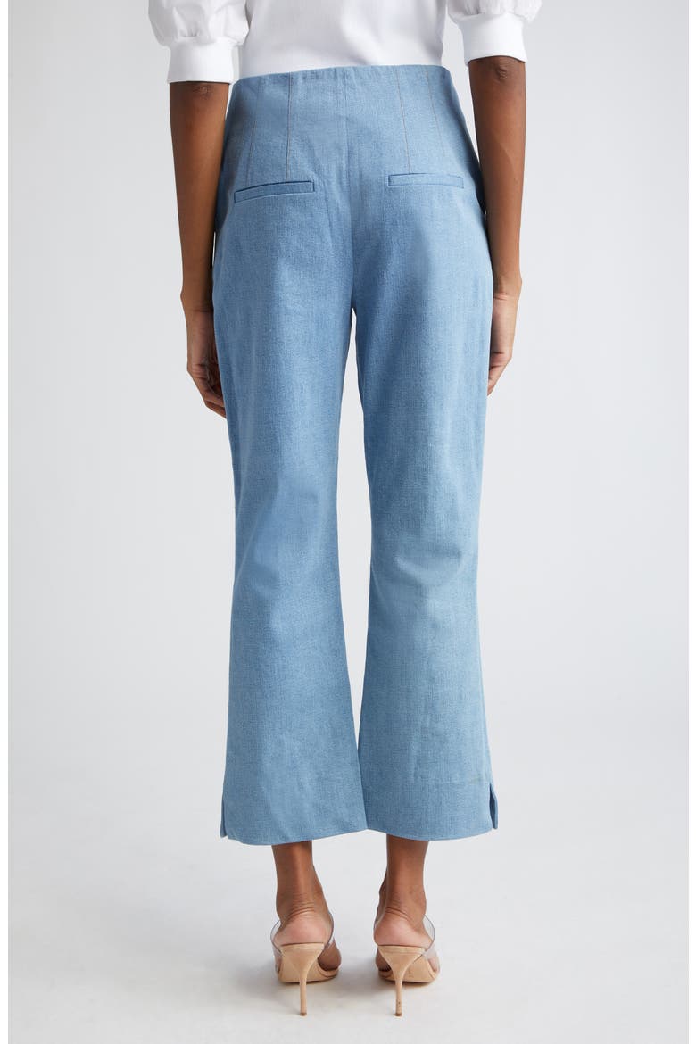 Kean Pintuck Denim Flare Leg Pants, Alternate, color, ICEBERG