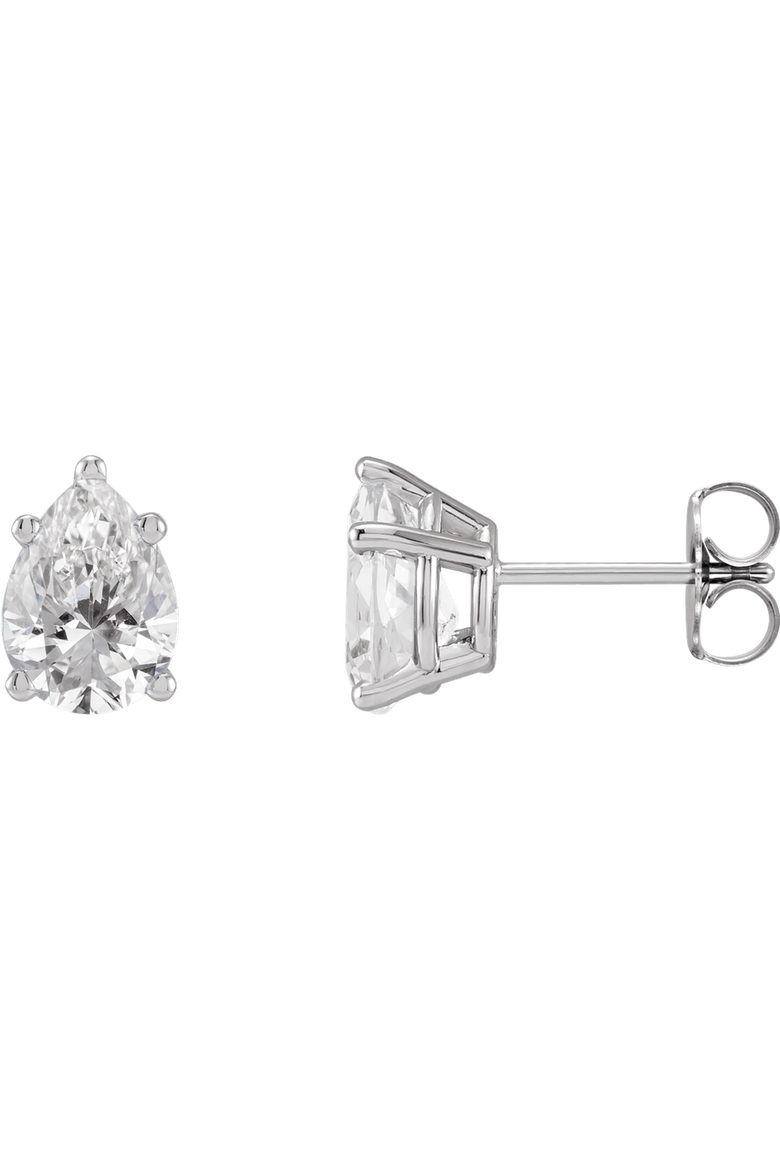 1 1/3 CT Lab-Grown Diamond Earrings in 14K Gold, Alternate, color, White