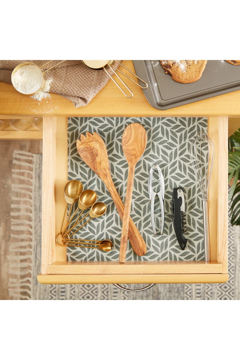 Abstract Leaf Print Reusable Shelf Liner Set/2, Alternate, color, Gray
