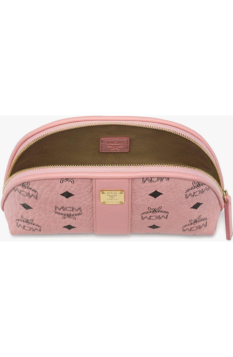 MCM Aren Cosmetic Pouch in Visetos, Alternate, color, Pink