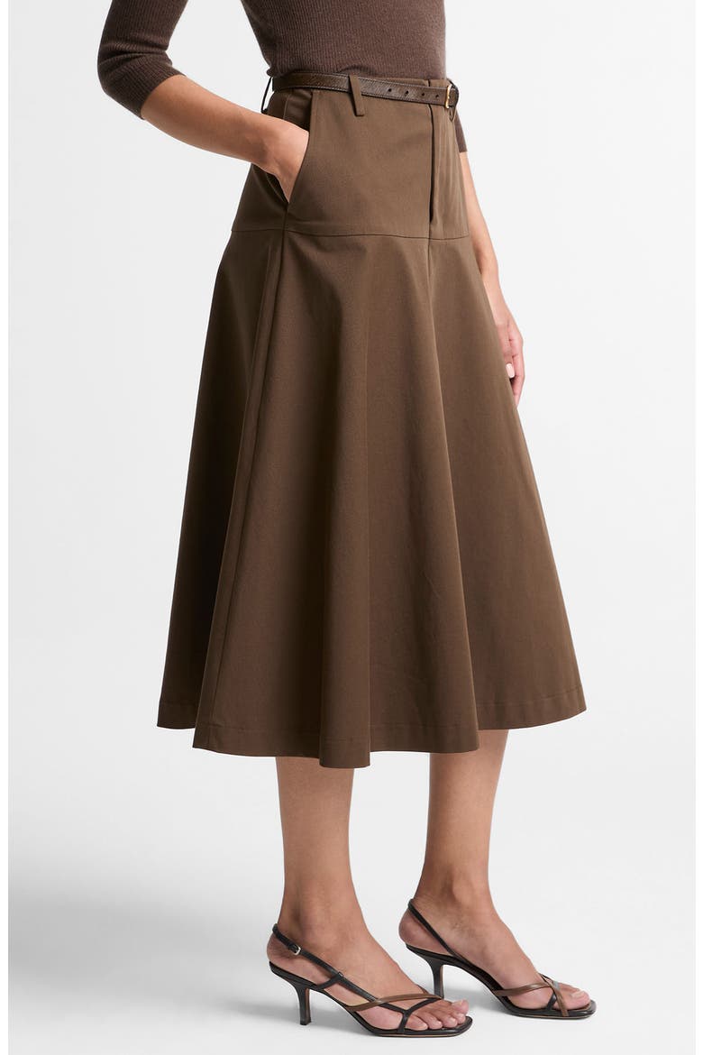 Utility Flare Midi Skirt, Alternate, color, WILLOW