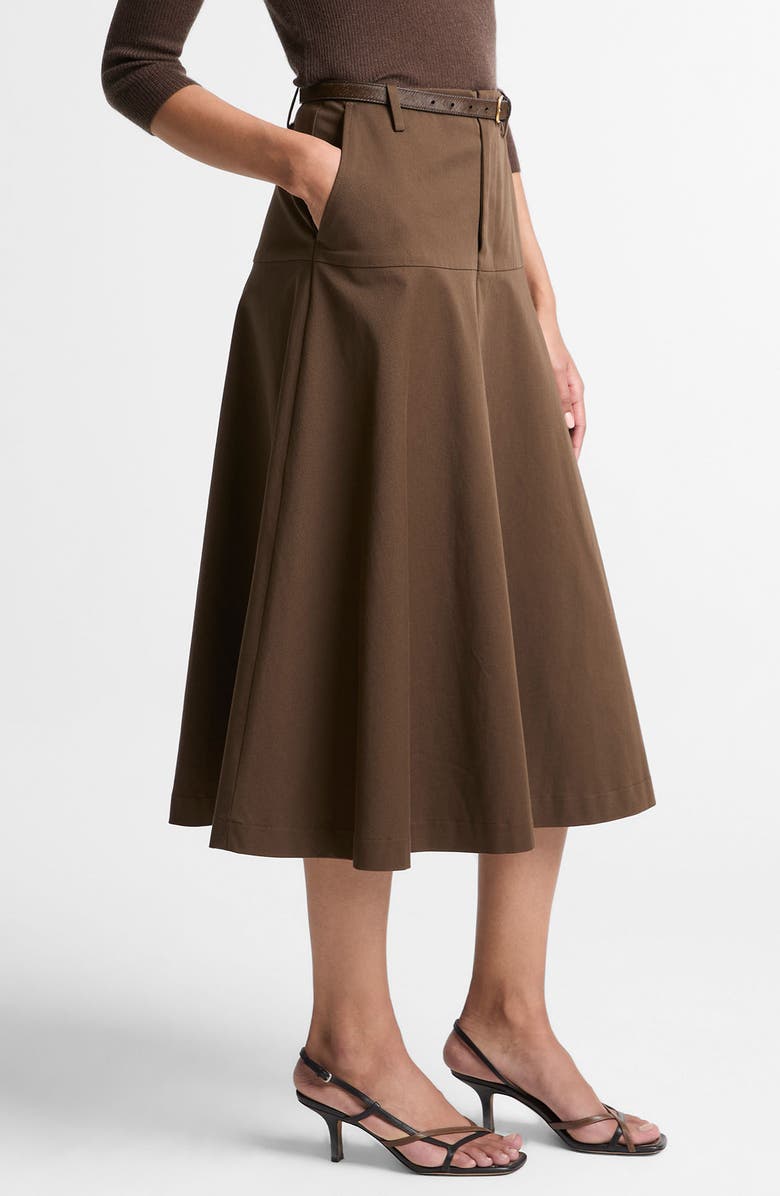 Vince Utility Flare Midi Skirt, Alternate, color, Willow