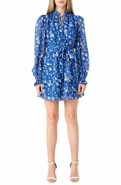 Endless Rose Floral Long Sleeve Chiffon Minidress