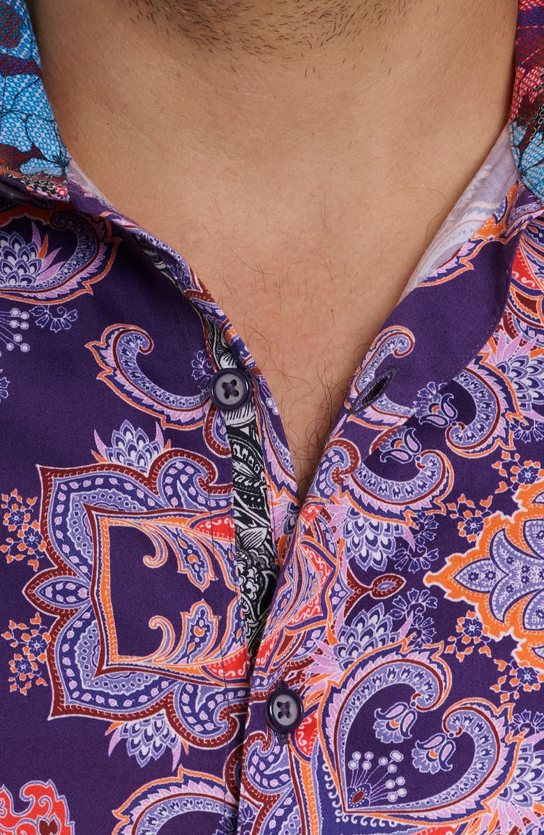 Robert Graham Casino Royale Classic Fit Paisley Print Cotton Button-Up Shirt, Alternate, color,