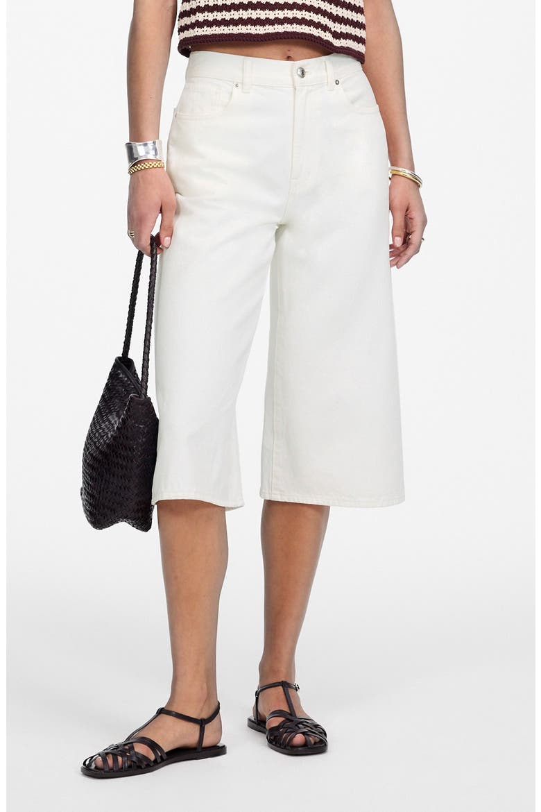 Denim Culottes, Main, color, PURE WHITE