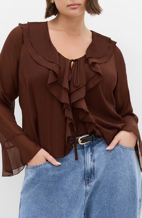 売れ筋商品|||シティーシック カットソー トップス レディース Plus Size Lyana Shirt Clay CITY CHIC | Women's Plus Size Lyana Shirt - clay - 22W : Target