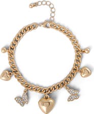 Jessica Simpson Heart & Butterfly Gold-Tone Bracelet