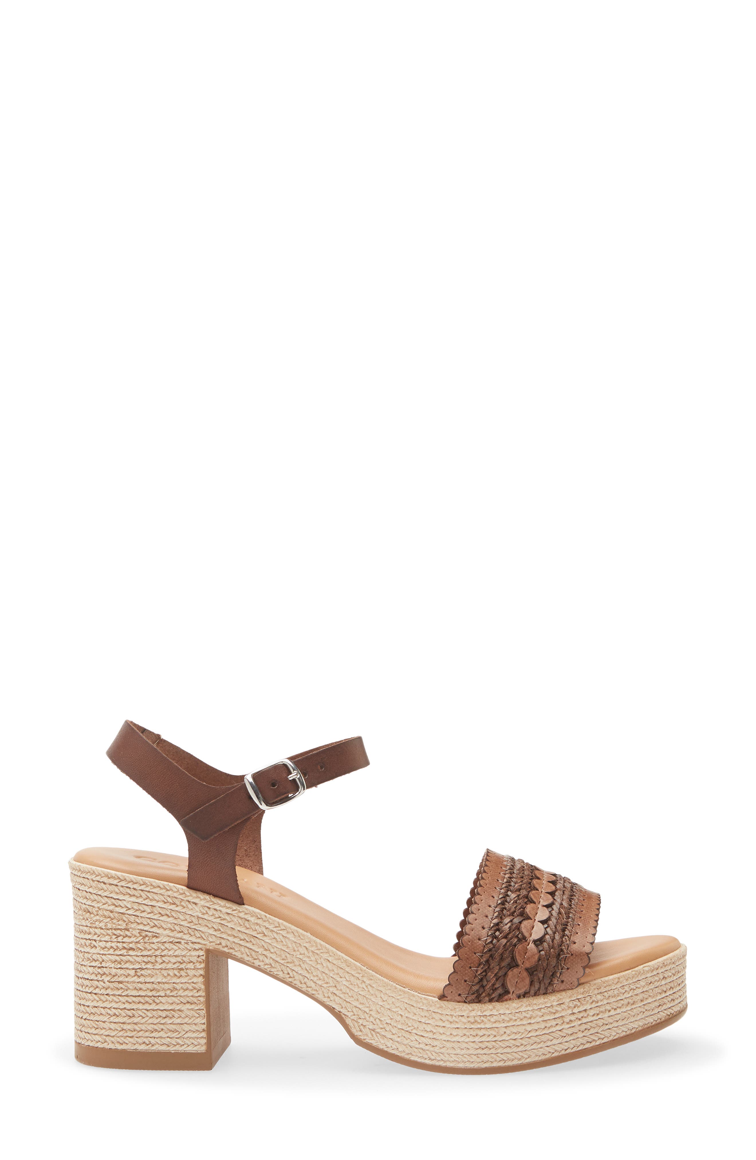 Cordani Markelle Espadrille Ankle Strap Platform Sandal, Alternate, color, Brown Leather