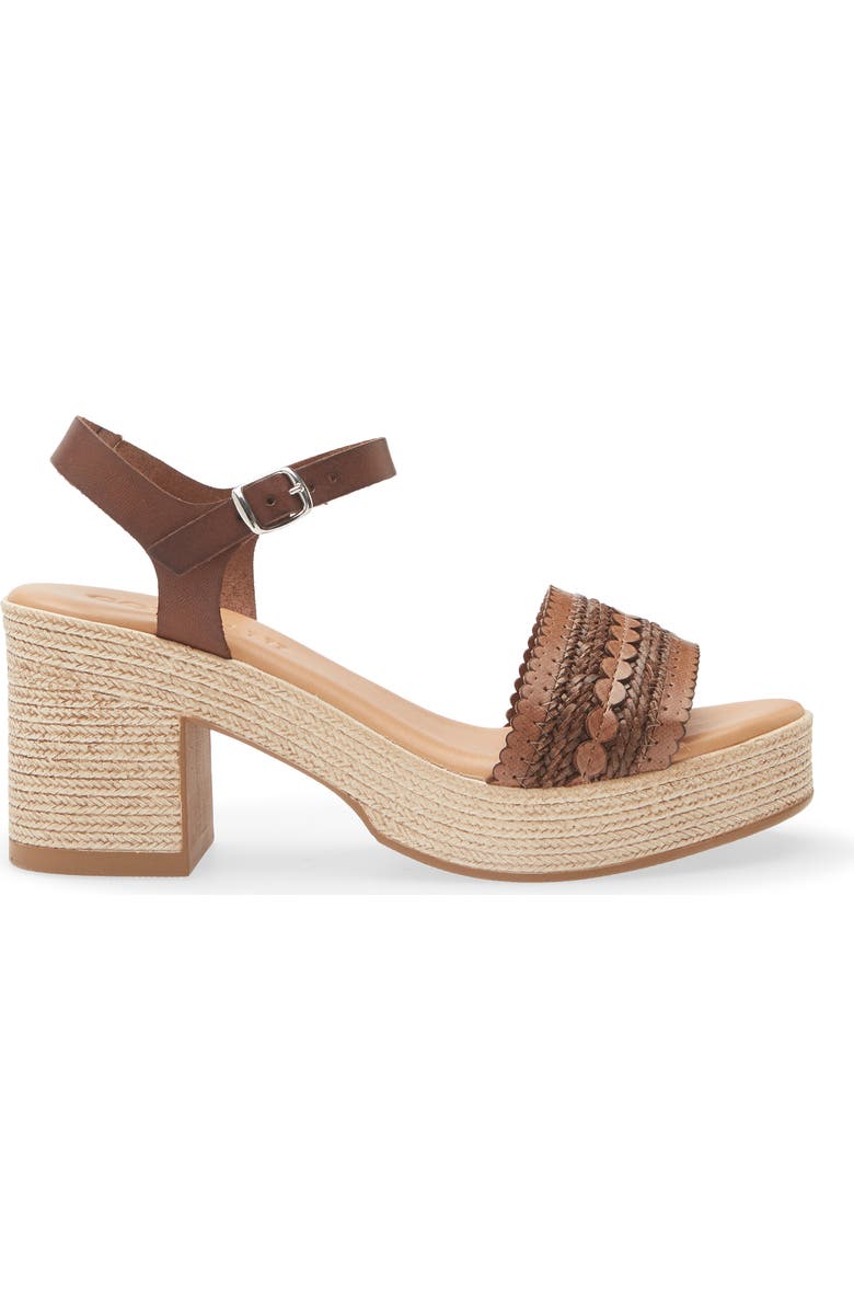 Cordani Markelle Espadrille Ankle Strap Platform Sandal, Alternate, color, Brown Leather