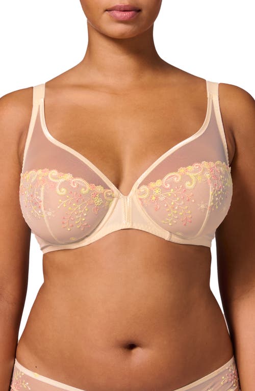 Simone Perele Delice Sheer Underwire Plunge Bra In Pampa