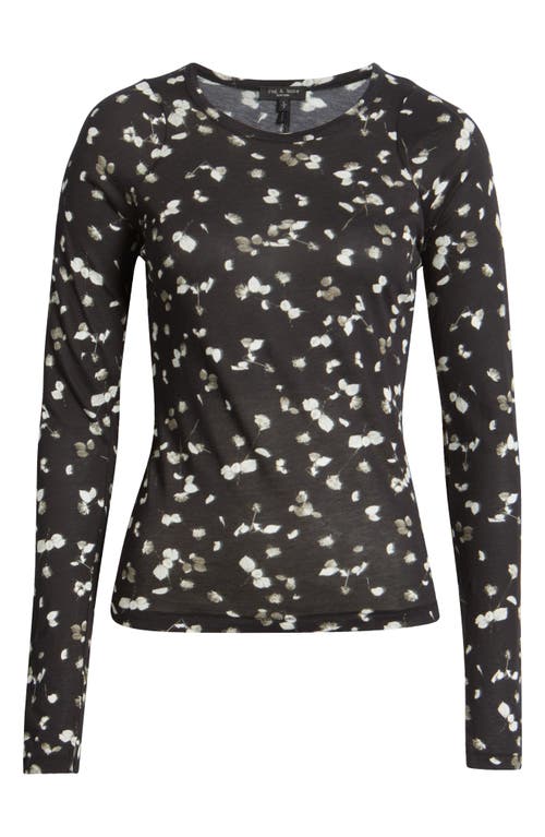 Rag & Bone Shaw Paneled Long-sleeve Top In Black White Multi
