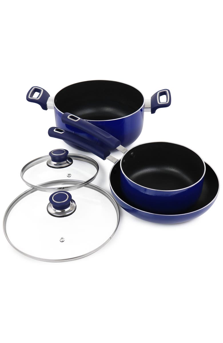 OSTER 7 Piece Non Stick Aluminum Cookware Set, Alternate, color, Blue