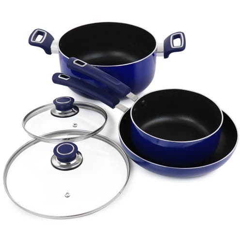 Oster 7 Piece Non Stick Aluminum Cookware Set In Blue