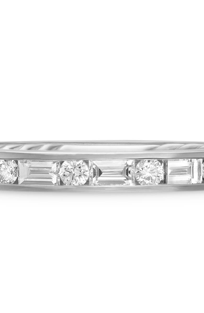David Yurman DY Eden Partway Alternating Diamond Band Ring in Platinum with Diamonds, 2.8mm, Alternate, color,