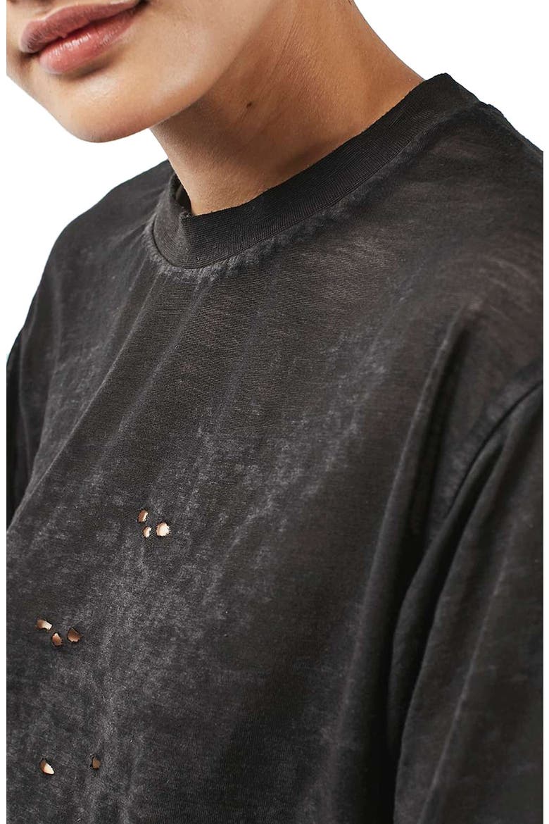 Distressed Tee, Alternate, color, BLACK