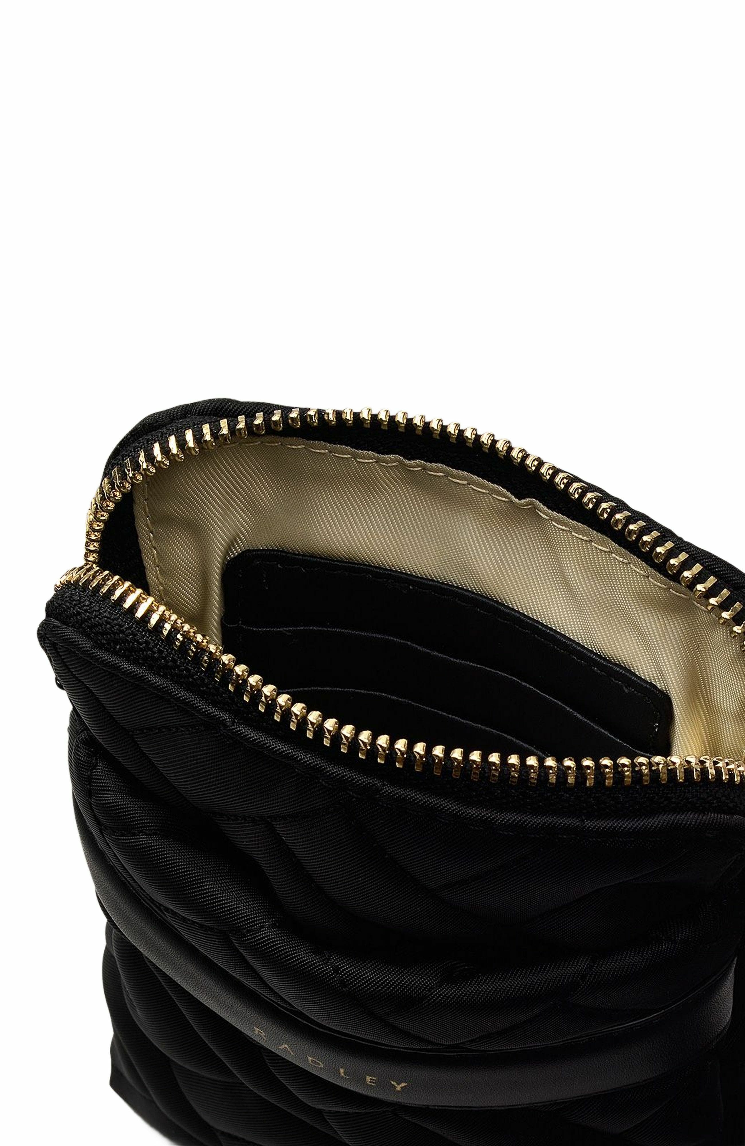 Radley Holland Park - Quilt Medium Zip Around Phone Crossbody Bag, Alternate, color, Black