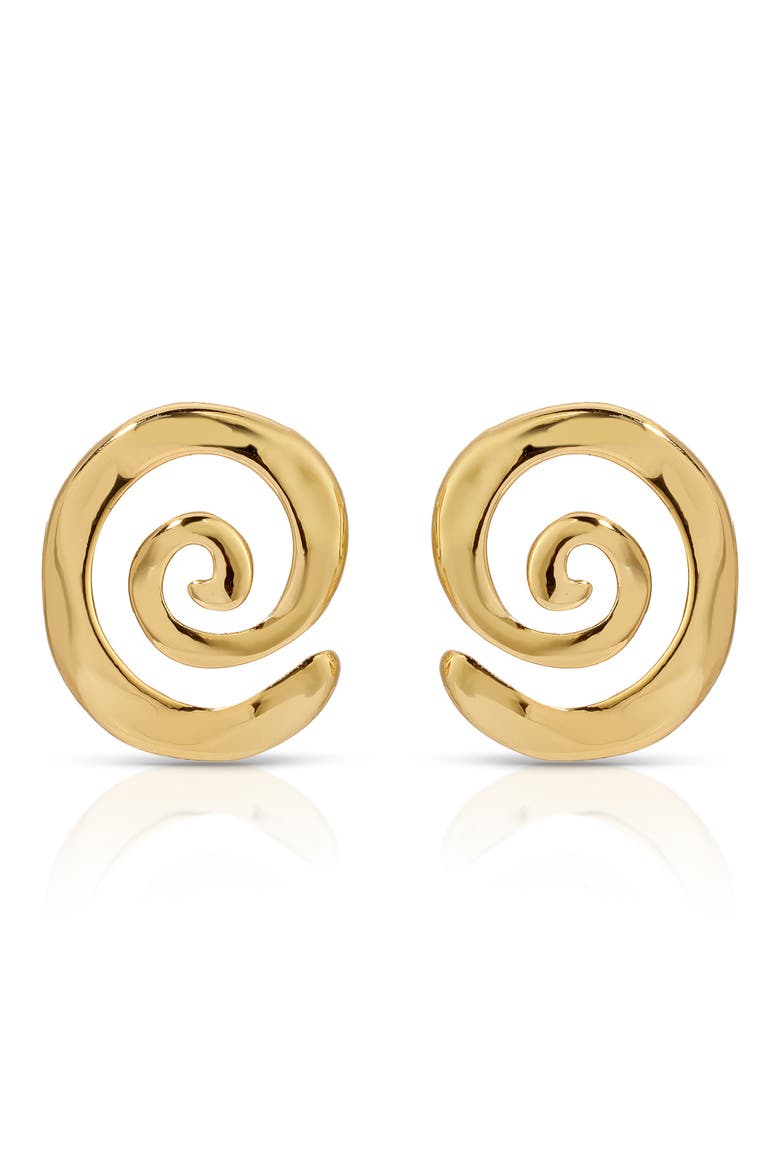 Aura Swirl Stud Earrings, Main, color, GOLD
