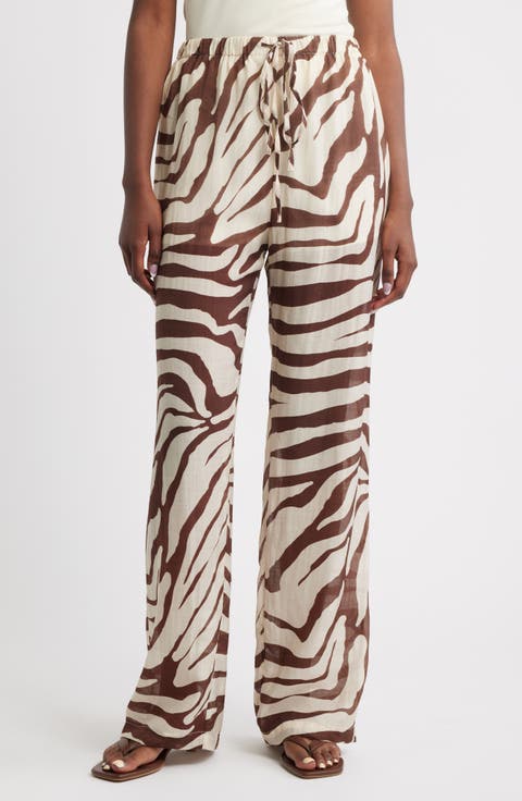 Koni Animal Print Wide Leg Pants