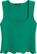 DELUC Ithaca Embroidered Scallop Hem Tank