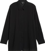 Eileen Fisher Classic Collar Easy Organic Cotton Button-Up Shirt