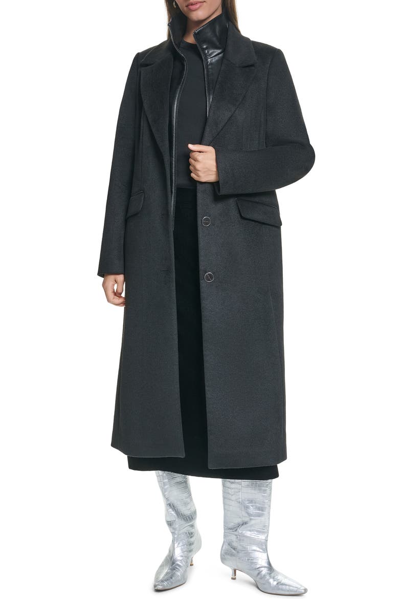 Wool Blend Coat with Removable Insert, Alternate, color, BLACK