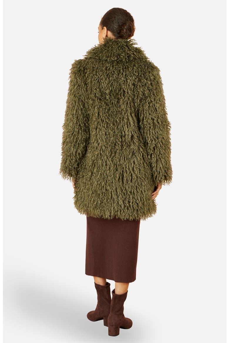 Luxe Long Hair Faux Fur Coat, Alternate, color, Green
