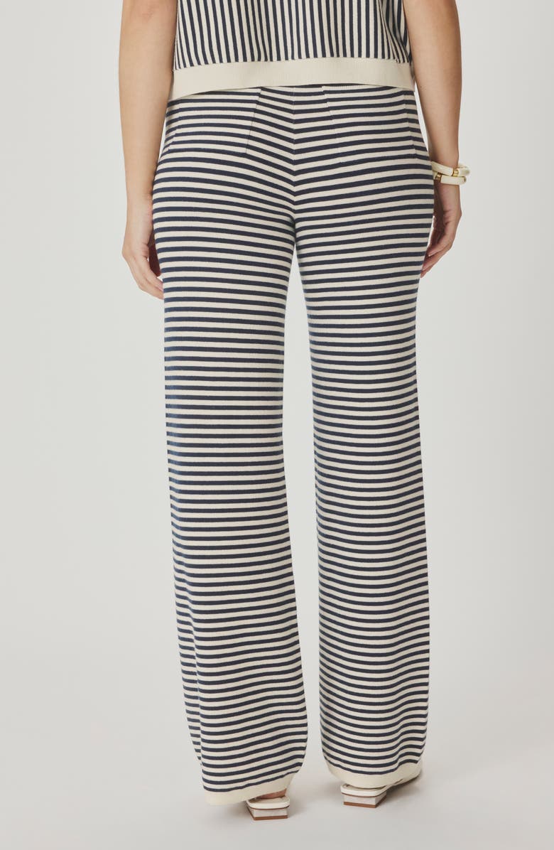 Splendid Christa Stripe Sweater Pants, Alternate, color, Mood Indigo Blue/ White