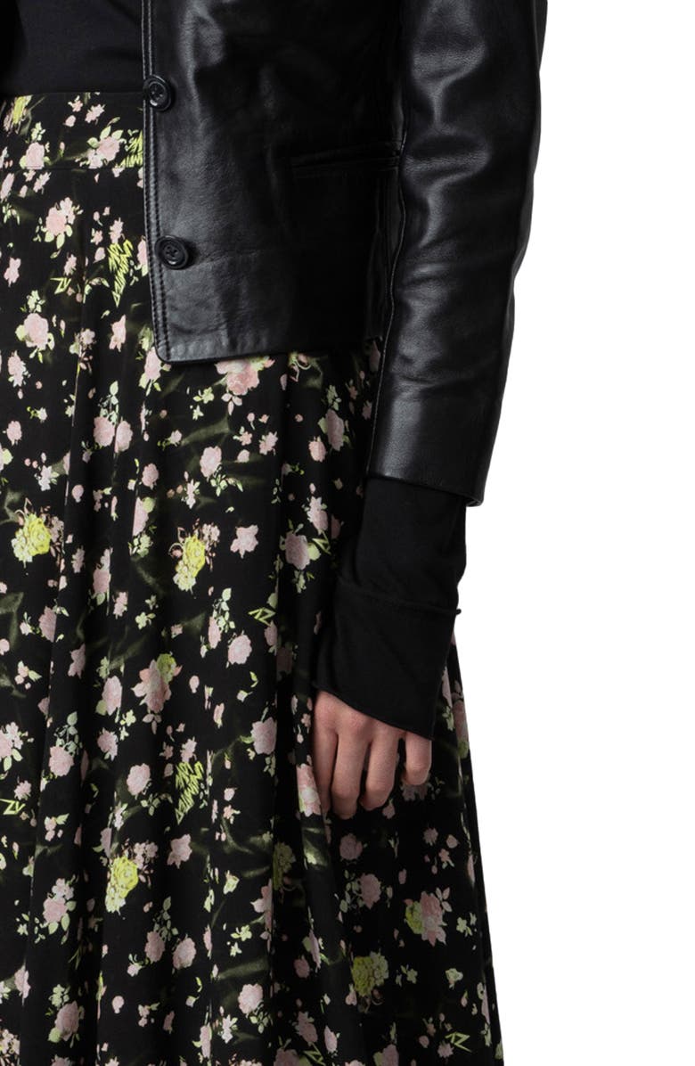 Zadig & Voltaire Joyo Rose Print Midi Skirt, Alternate, color, 